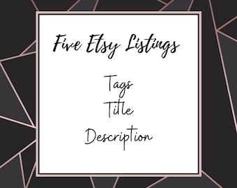 5 x Produktbeskrivning, Titel och Taggar, SEO-butikslistor, Copywriting-tjänster, Artikelbeskrivningar, Hjälp med relevans för produktlistor