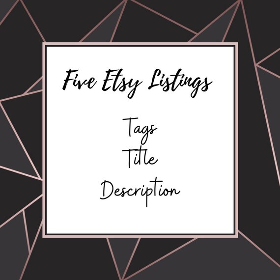 5 x Product Description, Title & Tags,  SEO Shop Listing Copywriting Services, Item Descriptions, Product Listing Relevancy Help