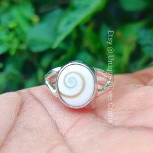 Natural Gomati Chakra Stone 925 Sterling Silver Ring, Healing Third Chakra Ring, Shiva Eye Ring, Healing Meditation Stone Ring