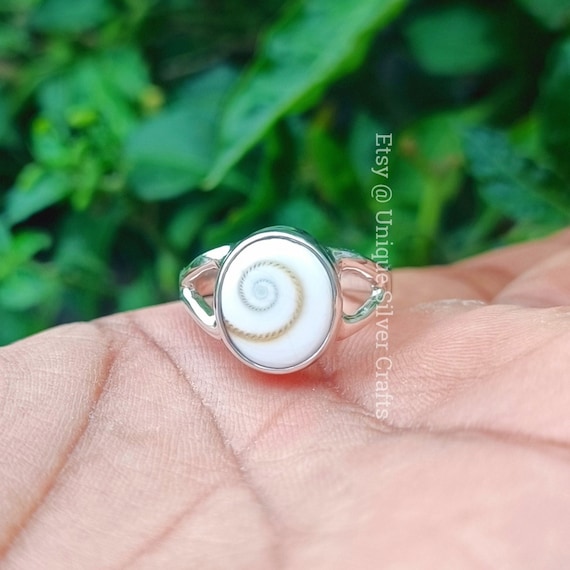Natural Gomati Chakra Stone 925 Sterling Silver Ring Healing