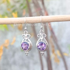Amethyst Sterling Silver Earrings: February Birthstone Jewelry