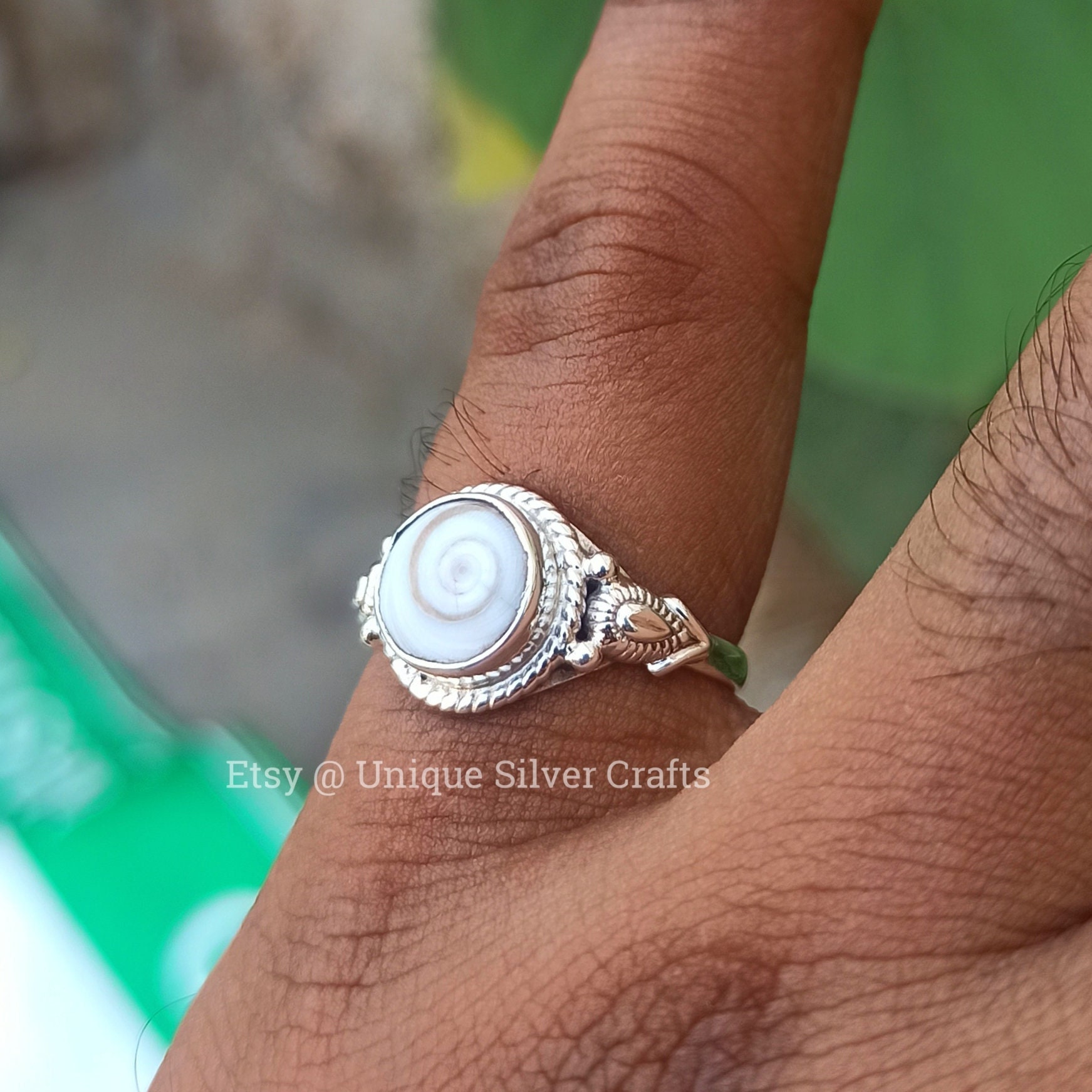 Salem Silver Palace - Gomti Chakra Silver Ring. Special customised order Gomti  Chakra is a rare natural and spiritual product, a form of shell stone. It  is believed to bring luck and
