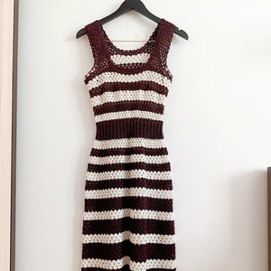 1970's hand crochet dress handmade 70's dress