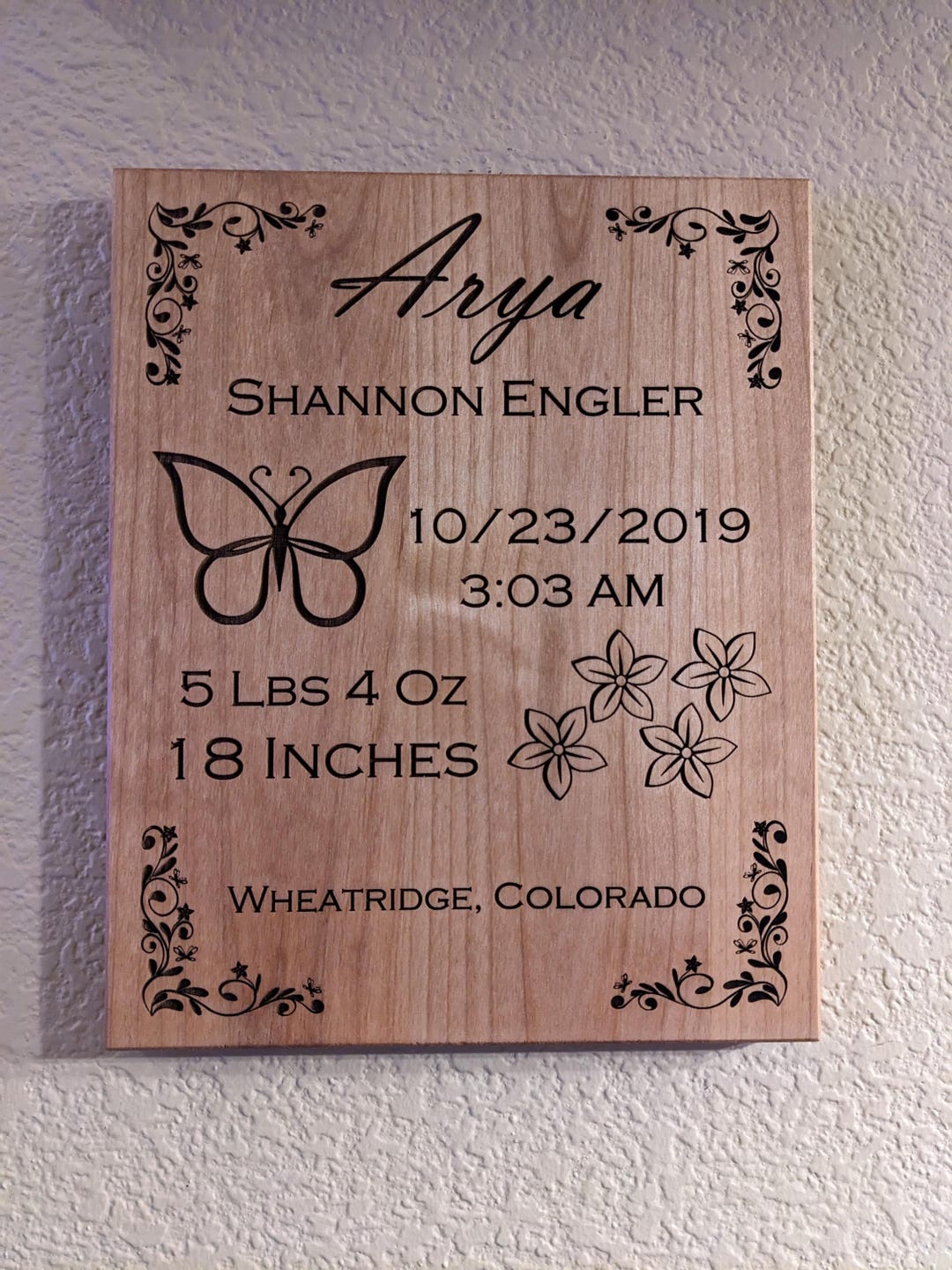 Customizable Baby Announcement Wall Hanging Plaque - Etsy