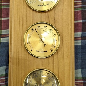 Decorative Wall-Hanging Weather Station--Thermometer, Hygrometer, and Barometer