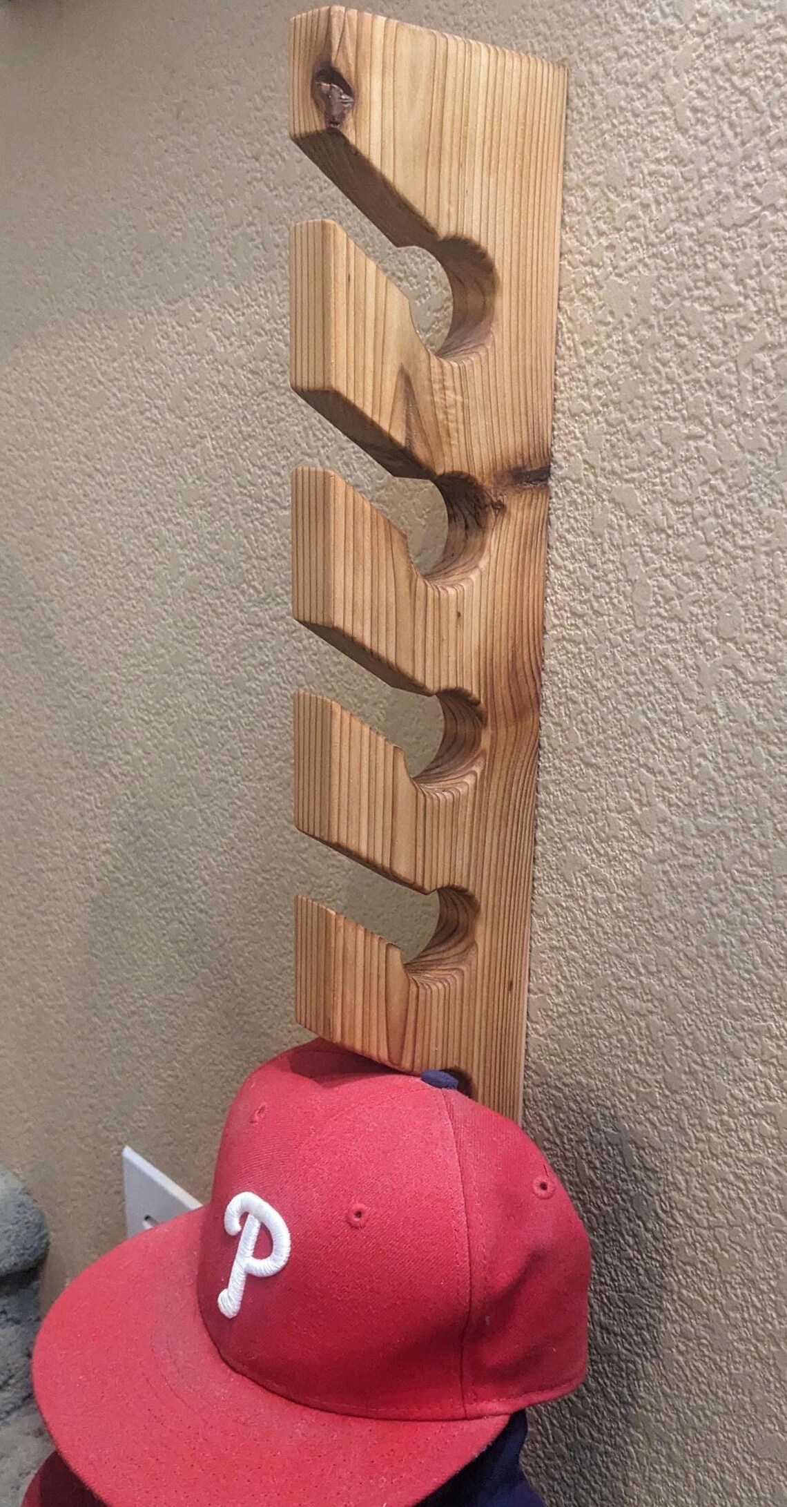 Joe Hat Rack Solid Pine Wood Hat Rack – 7 Hat Wall Organizer | Rustic Natural Oil ...