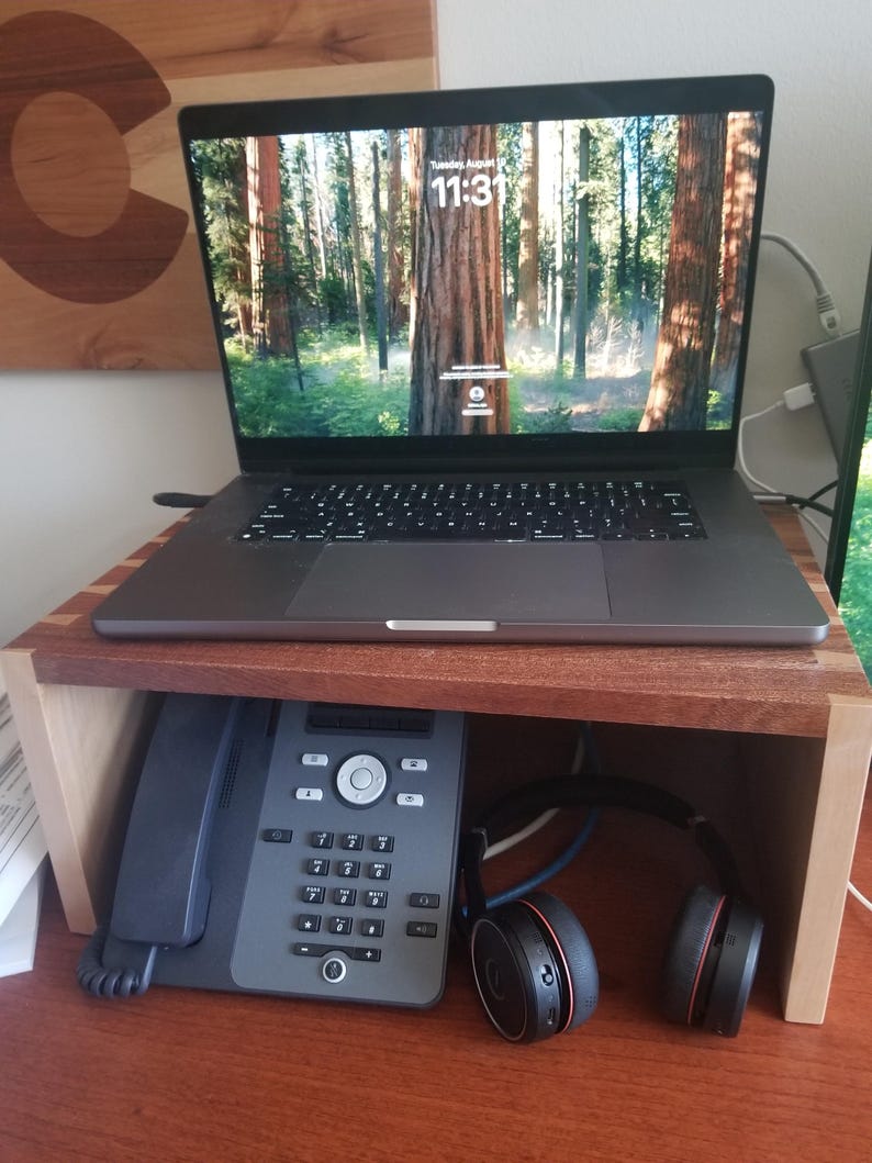 Maple and Oak Laptop Riser | Monitor Stand | Plant Mount – Solid ...