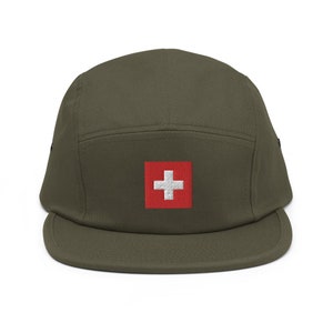 スイス国旗 5パネル キャンパーハット