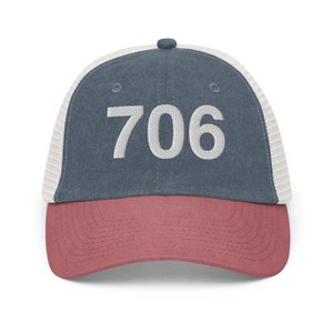 706 Athens GA Area Code Faded Trucker Hat
