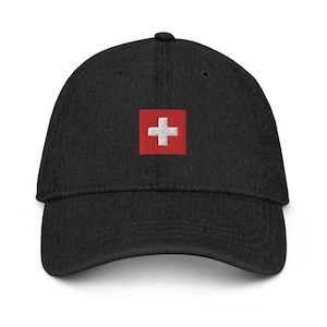 Schweiz Flagge Jeans Papa Mütze