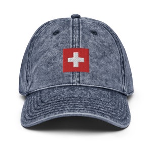 Schweiz Flagge Verblasste Papa Mütze