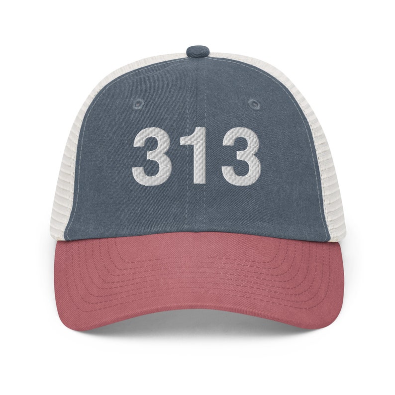 313 Detroit MI Area Code Faded Trucker Hat - Etsy
