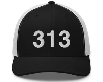 313 Detroit MI Area Code Trucker Hat