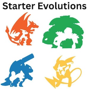 Pokemon Starters Evolution Die Cut Vinyl Decal Charizard Blastoise Venusaur Sticker