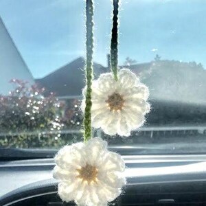 crochet pattern flowers gifts daisy handmade art car accessory charm interior boho plant accessory decoration