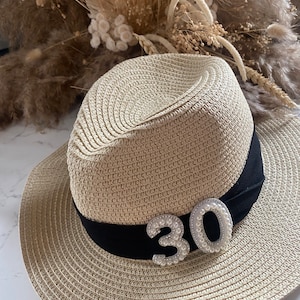 Personalized Birthday Hat: beige, black, white and brown Party Accessory
