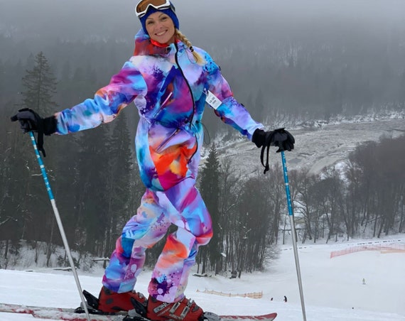 Tuta da sci invernale, abbigliamento da snowboard, tuta da snowboard, tuta da  sci, tuta da sci da donna, abbigliamento sportivo, tuta invernale, tuta da  neve colorata, -  Italia