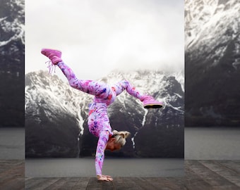 Felroze thermische top met bloemen: winterondergoed voor dames