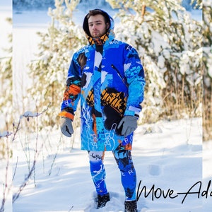 Men&#39;s Jacket, Blue Parka, Winter Jacket, Man Colorful Parka, Men&#39;s Clothing, Winter Outfit, Autumn Jacket, Softshell Parka, Men&#39;s Outfit