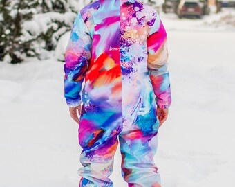 カラフルなスキージャンプスーツ：レディーススノーボードスーツ、防水