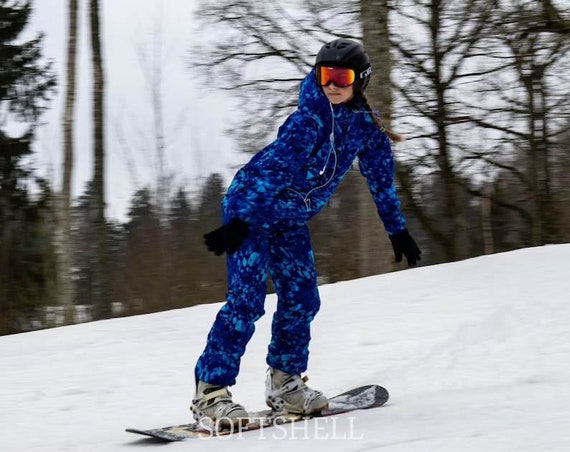 Ski Onesie, Snowboard Suit, Jumpsuit Winter, Snowboard Clothes, Ski Suit  Women, Women Ski Jumpsuit, Blue Skiing Overall, Snowsuit 