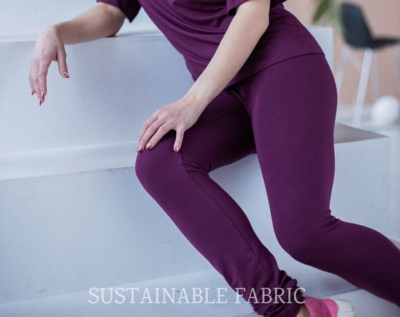 Leggings, High Waisted Leggings, Wine Leggings, Yoga Leggings