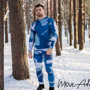 Herren Leggings, Thermoschutzunterwäsche, Wintersportbekleidung, Leggings mit Fleece, Warmes Hemd, Thermokleidung, Herrenbekleidung, Herren