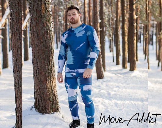 Caleçon Thermique Long Homme - Intérieur Polaire, Protection Froid - Pour Sport D'hiver, Randonnée, Travail - Confortable, Chaud