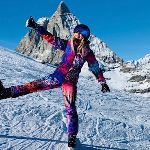 Winter ski jumpsuit, snowboard clothes, Snowboard suit, Skiing Overall, ski suit women,  sportswear, Jumpsuit winter, Colorful Snow Onesie