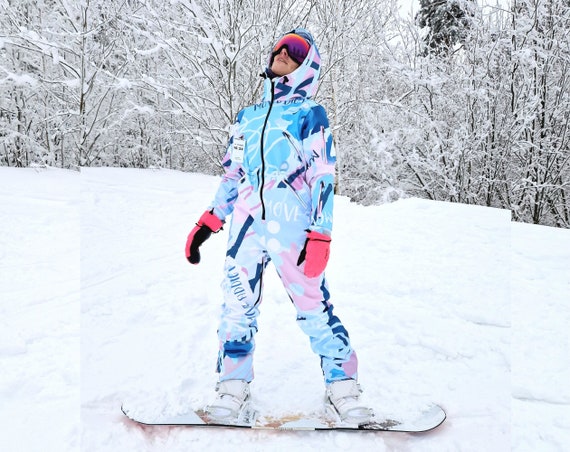 Romantic Winter Ski Onesie, Jumpsuit, Snowboard Clothes, Snowboard