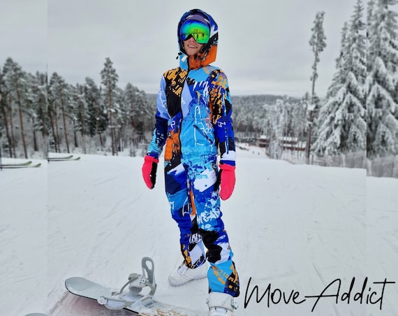 Blue Winter Ski Jumpsuit, Snowboard Clothes, Snowboard Suit, Skiing  Overall, Ski Suit Women, Jumpsuit Winter, Colorful Snow Suit, Women Plus 