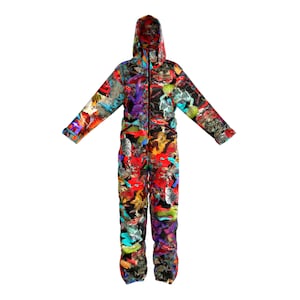 Men&#39;s Colorful Abstract Print Winter ski jumpsuit, snowboard clothes, Snowboard suit, Skiing Overall, ski suit Men, Jumpsuit winter