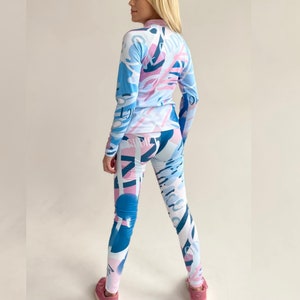 Pink Colorful Leggings, Thermal Protection, Winter sportswear, Thermal Underwear, Leggings with fleece, Winter Leggings, Winter Underwear