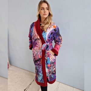 Warme Winter Fleece Robe, Sportliche Robe, Home Robe, Freizeit Robe, Frauen Sport Kleidung, Fitness Robe, Warme Winter Robe, Rote Fleece Robe