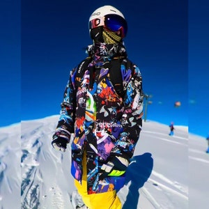Men&#39;s Jacket, Love&Peace print, Winter Jacket, Man Colorful Parka, Men&#39;s Clothing, Winter Outfit, Autumn Jacket, Softshell Parka