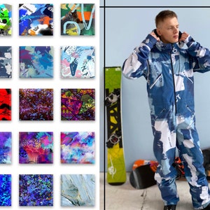 Men&#39;s Winter ski jumpsuit, snowboard clothes, Snowboard suit, Skiing Overall, ski suit Men, sportswear, Jumpsuit winter, Colorful Snow Suit