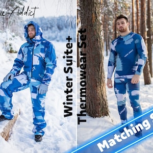 Men&#39;s Gray Ski Jumpsuit: Fleece Thermal Underwear Set