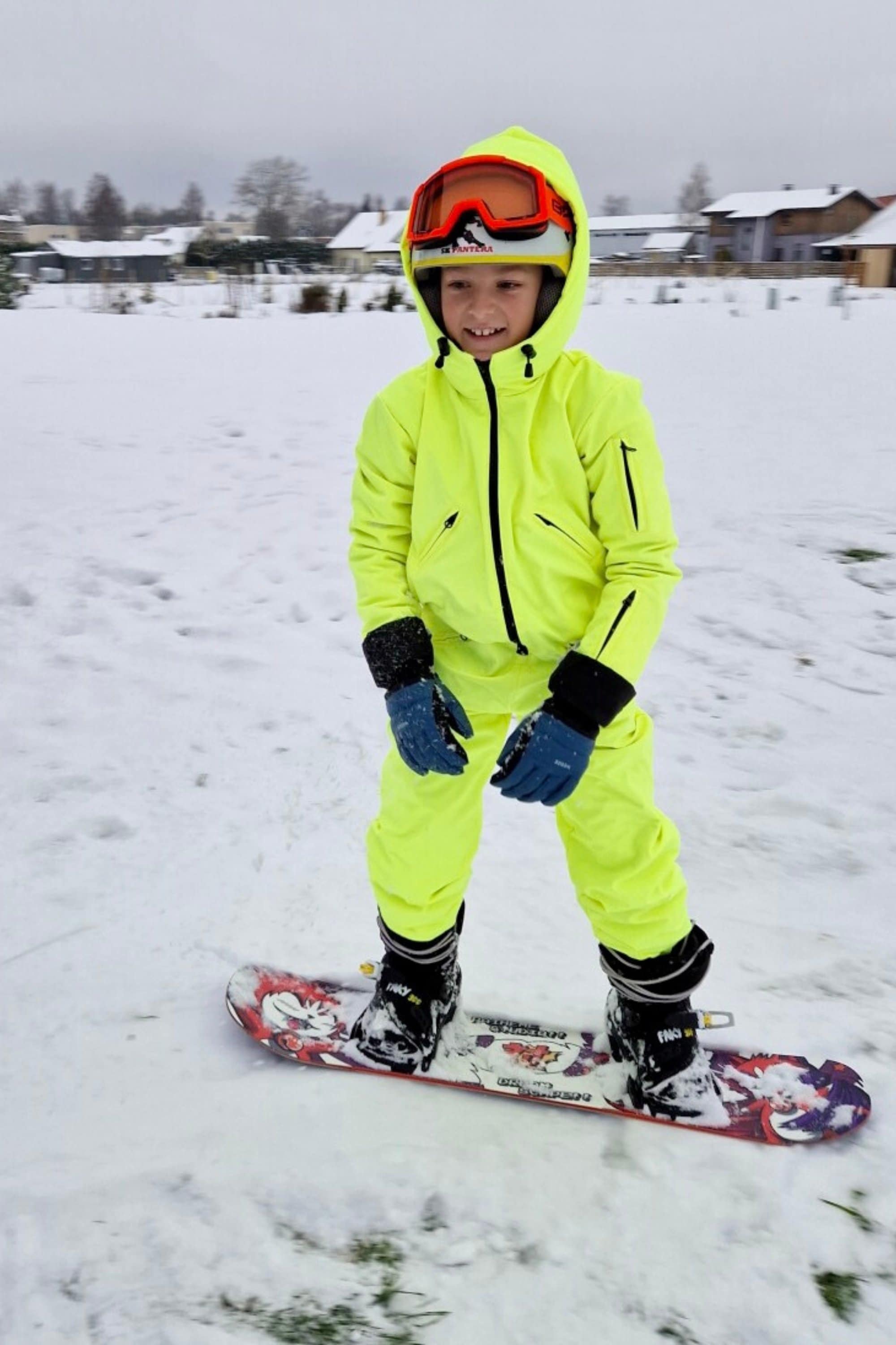 Kids' Waterproof Snowsuit: Neon Yellow Winter Jumpsuit - Etsy