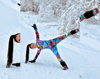 Fleecetop met Crazy Print: thermische wintersportkleding