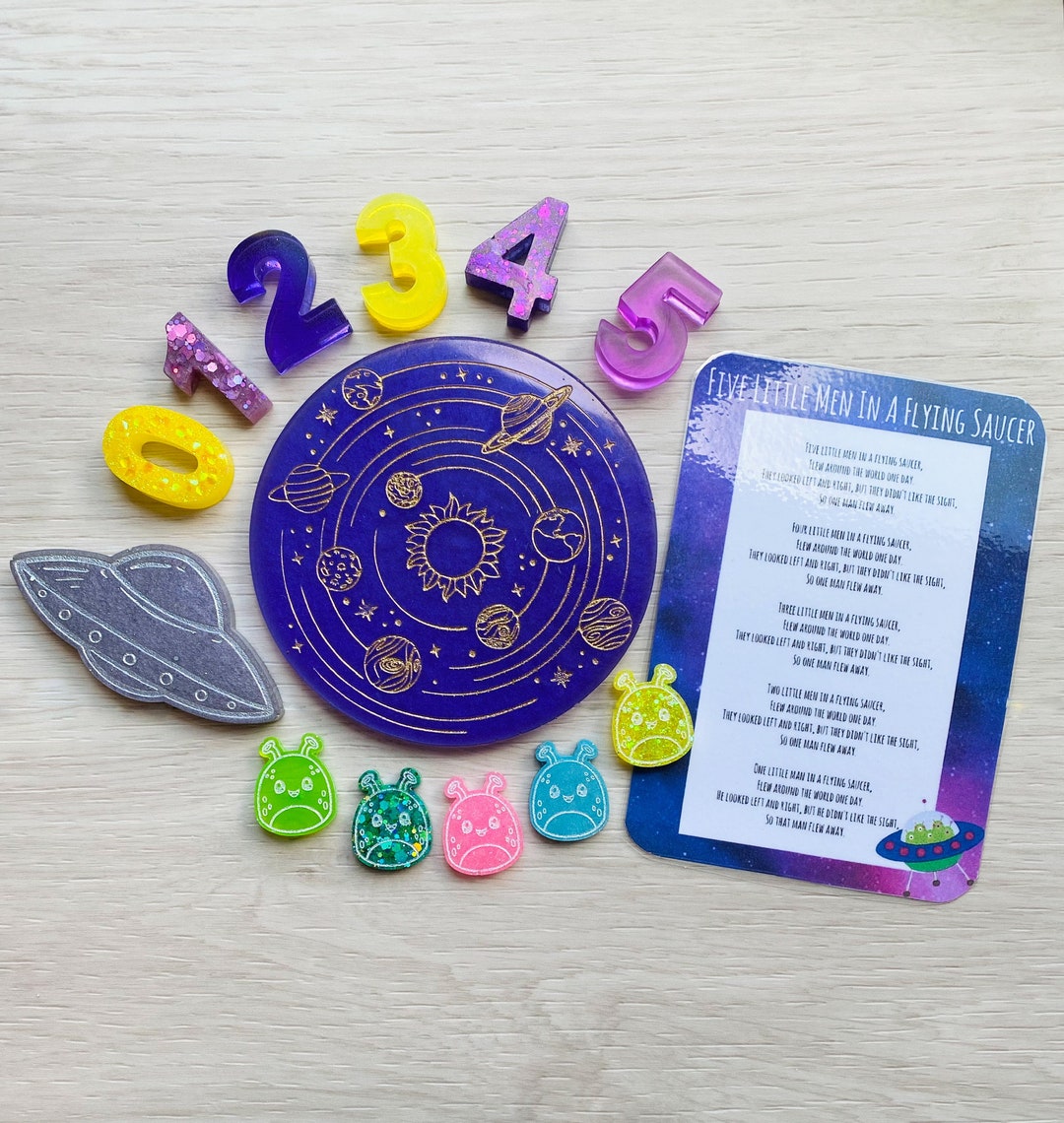 5 Little Men in A Flying Saucer Rhyme Set Etsy UK