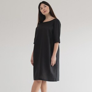 Hemp Midi Dress Loose-fit Loren, 100% Organic Hemp