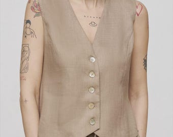 Gilet di canapa classico da donna Milano, 100% canapa biologica