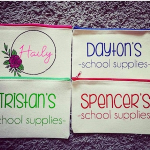 Fournitures scolaires personnalisées pour fille garçon trousse à crayons nom personnalisé trousse de maquillage personnalisée personnalisée toile crayon mignon