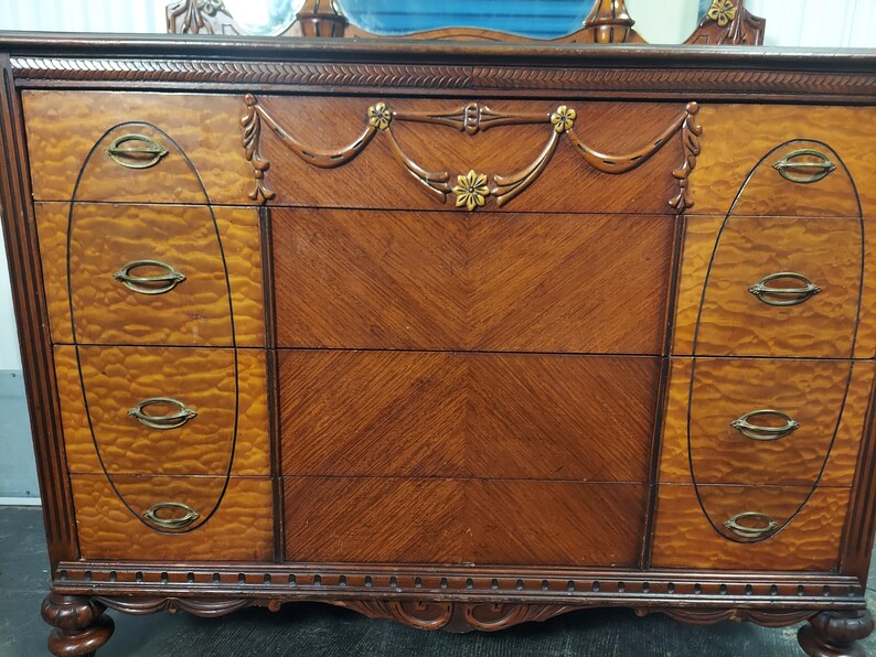 Vintage Art Nouveau Dresser With Mirror Etsy