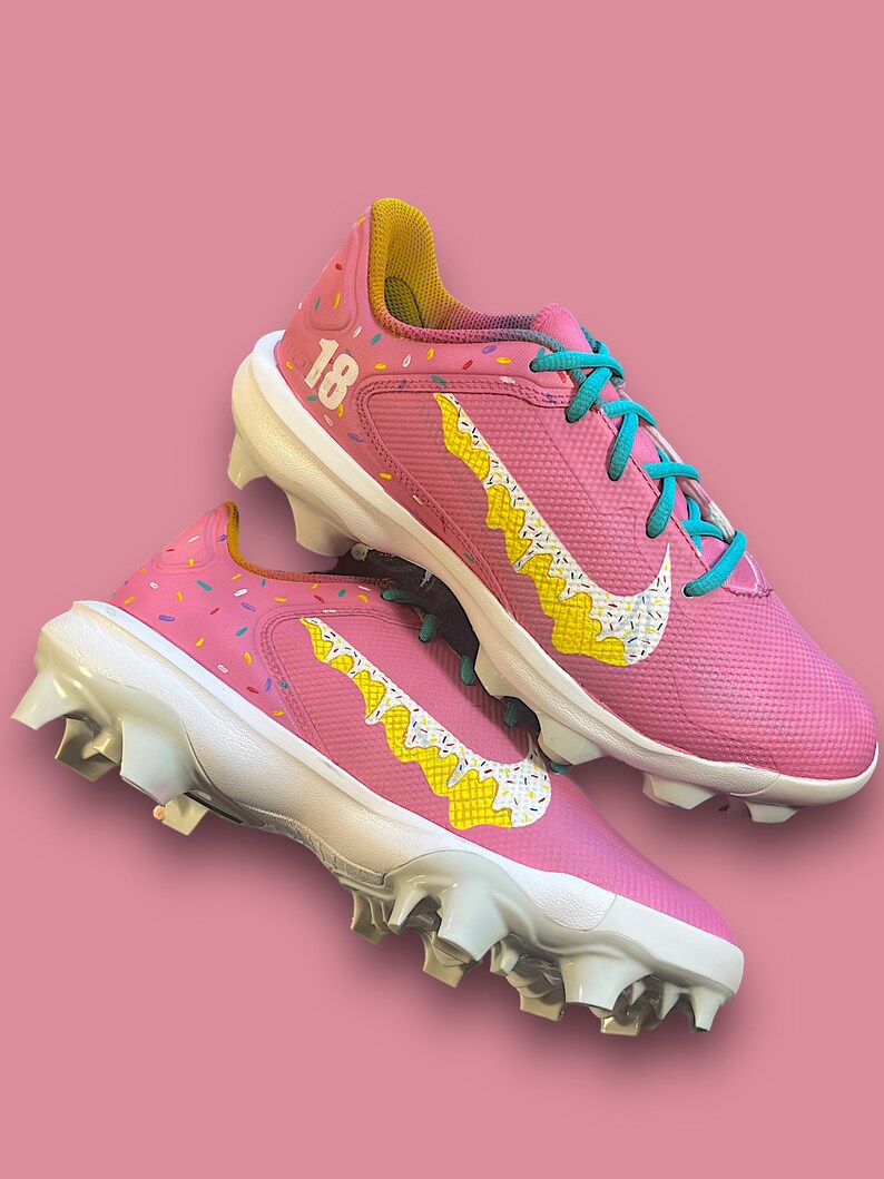 Custom Strawberry Ice Cream Baseball Cleats Etsy