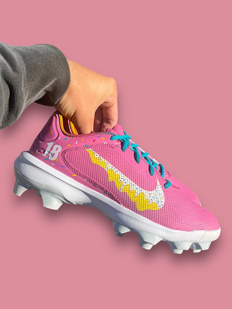 Custom Strawberry Ice Cream Baseball Cleats Etsy