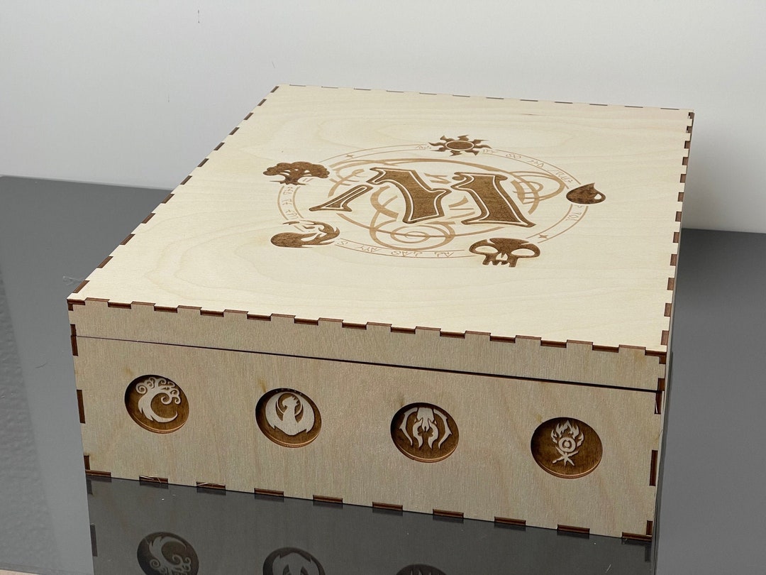 Magic Storage Box MTG Magic the Gathering Large Etched Storage Box Organizer Stand Alone ...