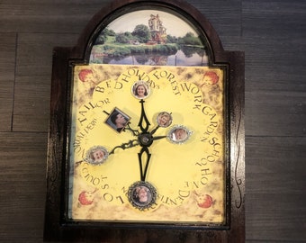 Magical Wizard Wood Clock With Your Custom Photos