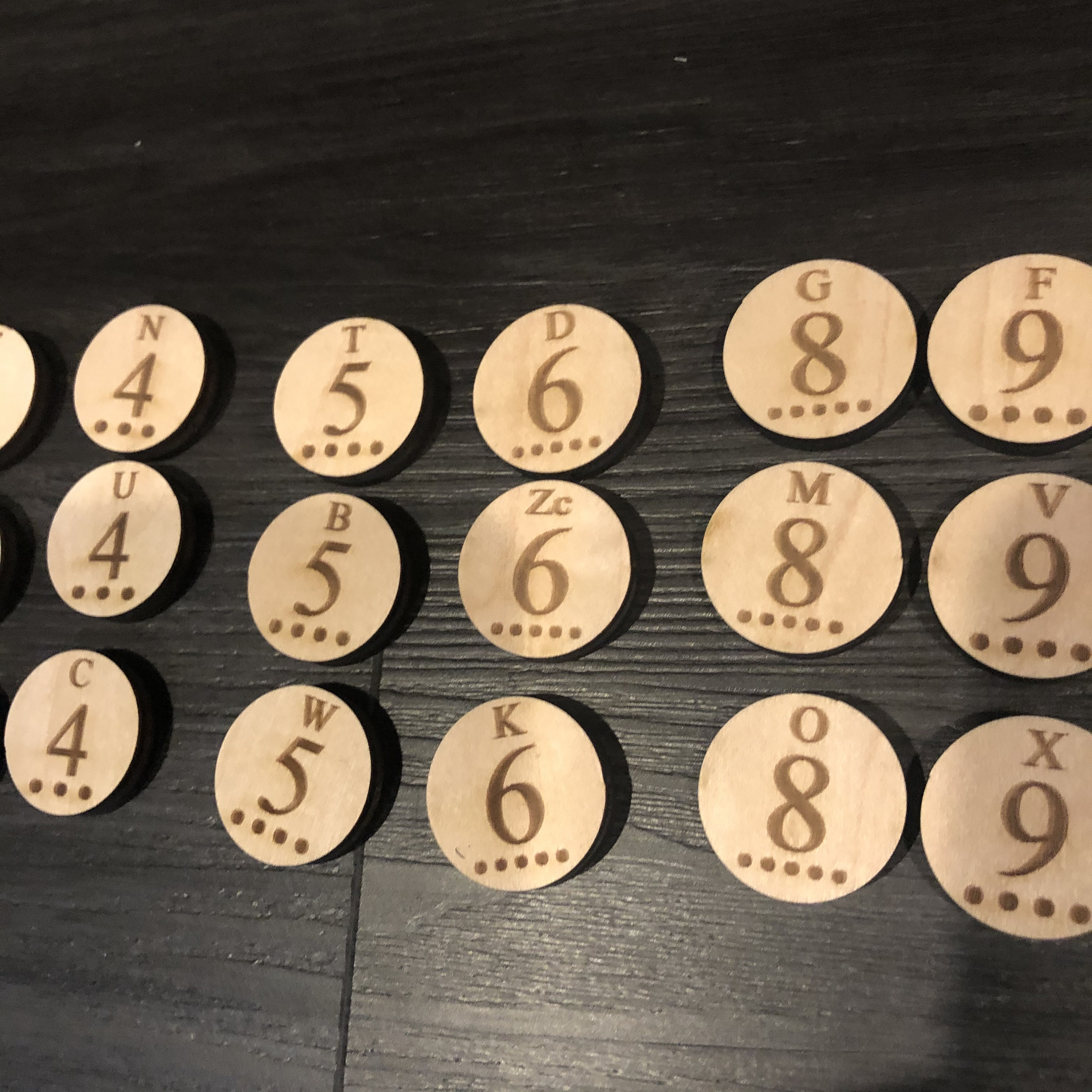 Wooden Game Number Tokens 5-6 Players Laser Etched for Board Game - Etsy