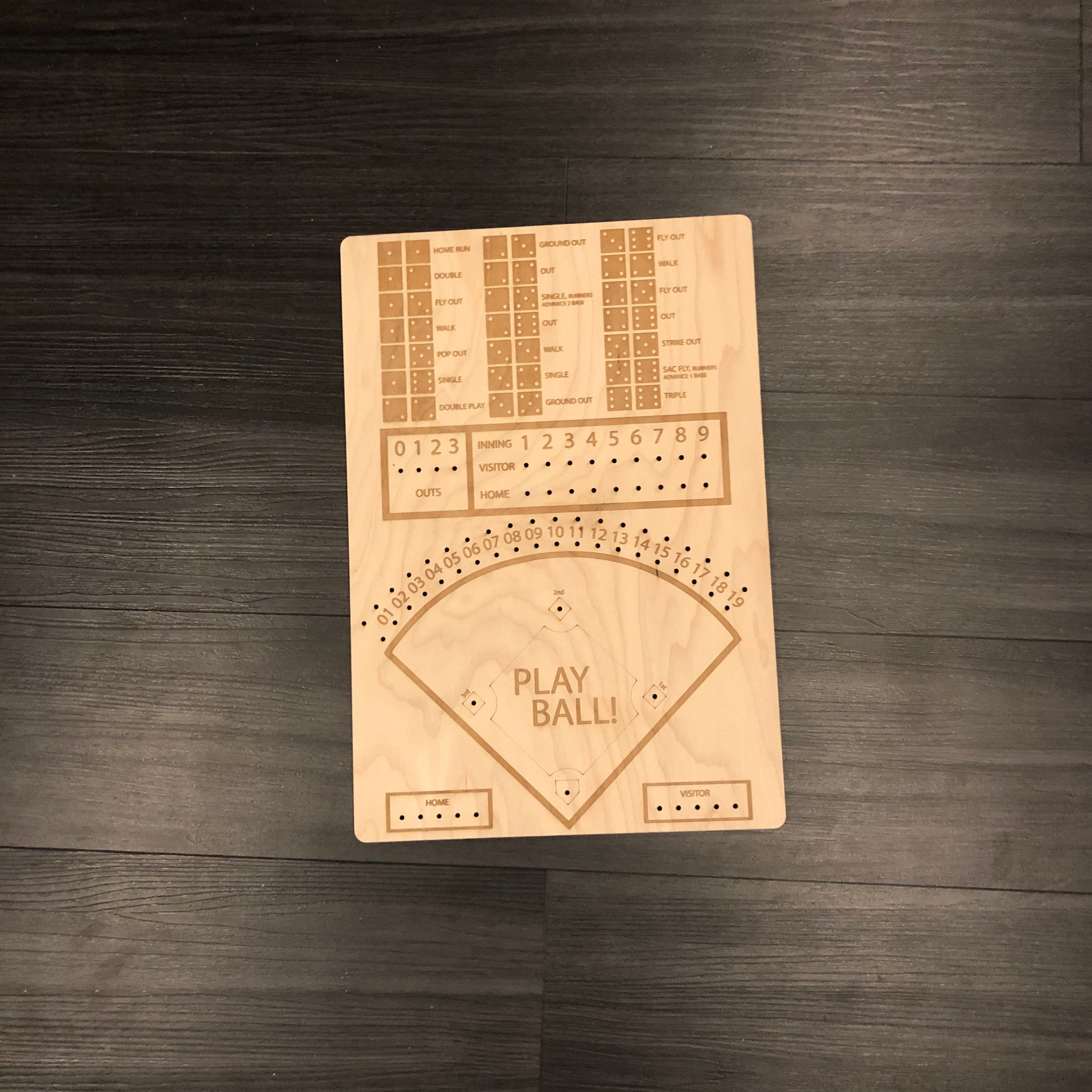 Baseball Wood Board Game With Dice, Markers and Instructions Etsy